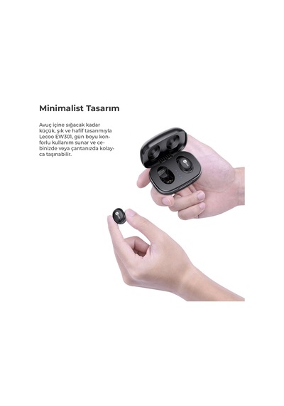 Lecoo EW301 Kablosuz Bluetooth 5.0 TWS Mikrofonlu Kulak İçi Kulaklık