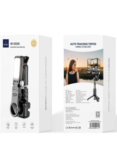 Wiwu Wİ-SE006 Savaş Tanrısı Gimbal Stabilizatör Dolgu Hafif Selfie Sopa Siyah
