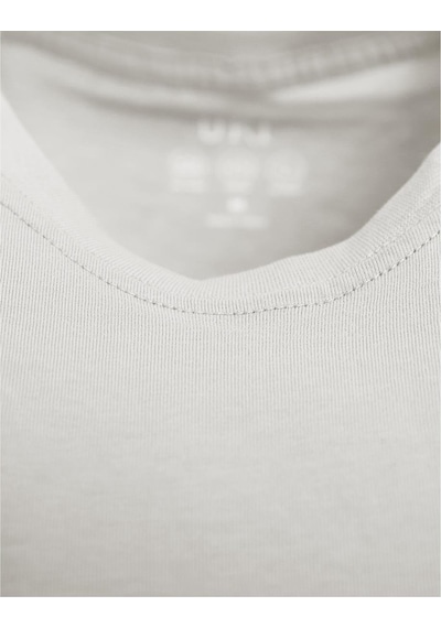 Uki Ekru Comfort Fit Bisiklet Yaka Basic T-shirt Ekru
