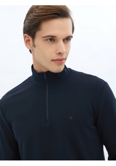 Kip Lacivert Dik Yaka Sweatshırt 631436 Lacivert