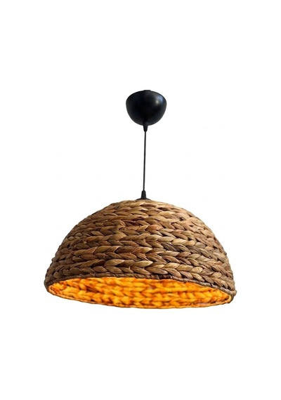 İma Organik El Örmesi Avize - Muz Ağacı Lifli Modern Sarkıt 40 Cm E27 Duy Ahşap