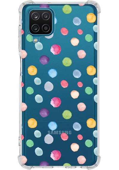 Prinrify Samsung Galaxy M32 Uyumlu Water Color 6 Baskılı Şeffaf Köşe Korumalı Antişok Kılıf