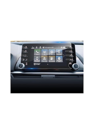 Honda Accord 8 İnç İle Uyumlu Multimedya Ekran Koruyucu Nano Şeffaf Standart