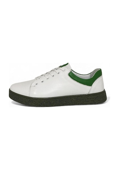 Catelli %100 Deri Ortopedik Erkek Rahat Günlük Sneaker Mevsimlik Taraftar Ayakkabı 40-44 Yeşil Beyaz