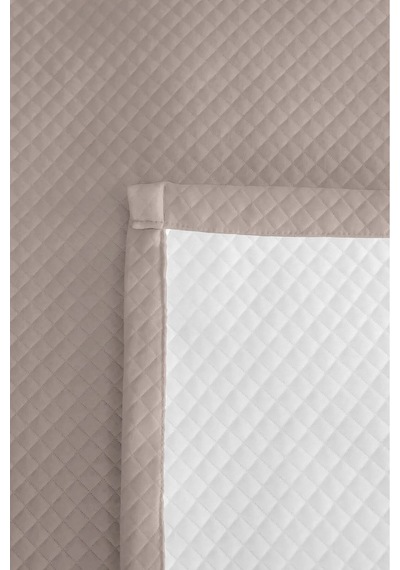 Gri Minimal Genç Odası Tek Kişilik Pike Takımı - Bej Modern 160x220 Cm Kapitone Yatak Örtüsü Sabahçı Saman Nüansı