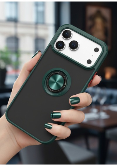 Apple İphone 17 Pro İçin Kamera Korumalı Yüzüklü Kılıf - Leke Tutmaz Mat Ve Dayanıklı Yapı