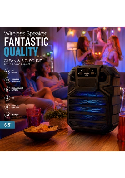 Gts-1397 Bluetooth Hoparlör Taşınabilir Kablosuz Led Işıklı Fm Radyo Usb Micro Sd Destekli