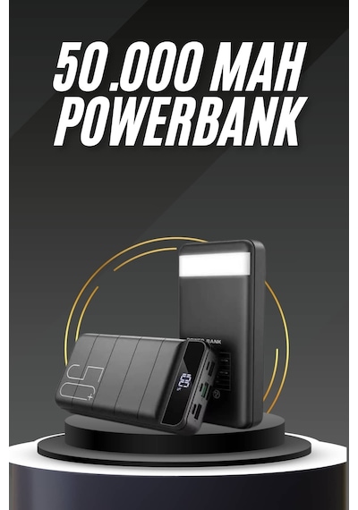 50.000 Mah Led Dijital Göstergeli Usb Çıkışı Powerbank renkli