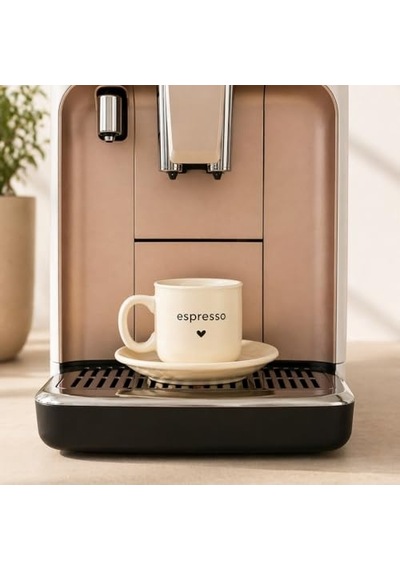 Espresso Fincan Takımı, Porselen, Lacivert Ve Krem Rengi, Fincan Ve Tabak Seti, 2'li Lacivert - Bej Diğer