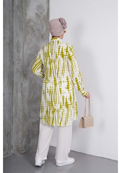 Polologin Butik Yeşil Beyaz Desenli Tunik Ve Krem Pantolon Takım Yeşil & Beyaz & Krem Polologin Butik Yeşil Beyaz Desenli Tunik Ve Krem Pantolon Takım Yeşil & Beyaz & Krem