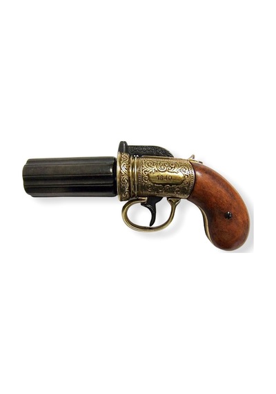 Denix 6 Barrels Pepper-Box Revolver. England 1840