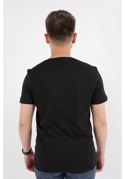 Cazador 4601 Erkek V Flamlı T-shirt 24YCEEO04601-R1534 Siyah