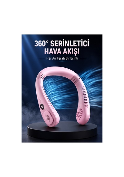 Pembe Boyun Fanı Kablosuz Taşınabilir Sessiz Çalışan Kişisel Serinici Fan