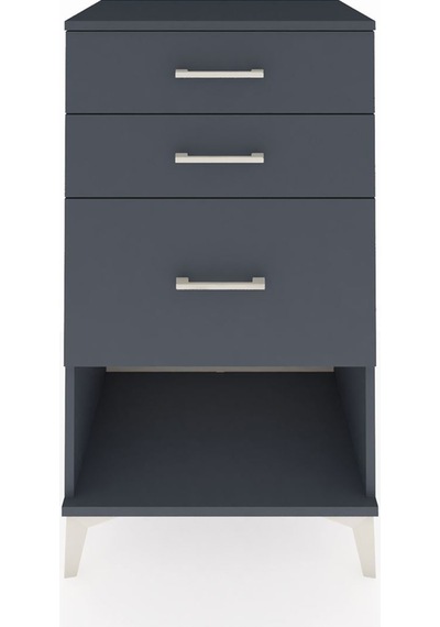 Hyperion Komodin 3 Çekmeceli 60x44x106 Antrasit-antrasit Antrasit