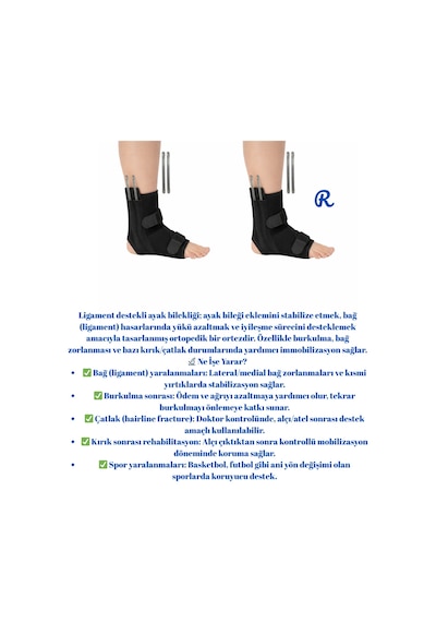 Ligament Destekli Ayak Bilekliği Bandajı - - Sakatlık - İyileşme - Çatlak Ve Kırık
