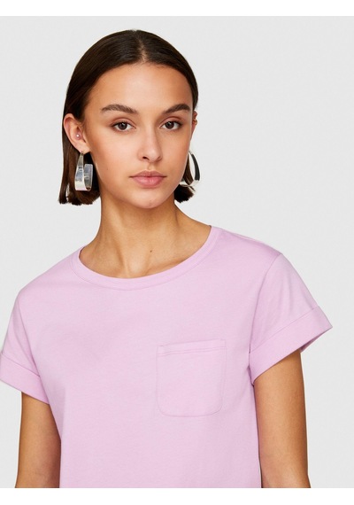 Sisley Pamuk Geniş Bisiklet Yaka Dar Kesim Düz T-shirt Kadın Sarı T-shirt - 324p3ı1xl1058