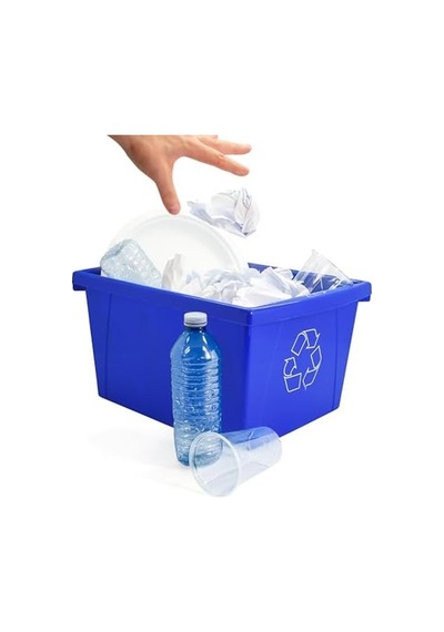 Storex 4 Galon 15 L Geri Dönüşüm Kutusu, 33 X 28 X 28 Cm, Mavi 61505a06c 6998