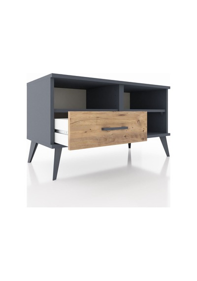 Hyperion Şifonyer 2 Raflı Tek Çekmeceli 88x44x48 Antrasit-antrasit/çam Antrasit/çam Hyperion Şifonyer 2 Raflı Tek Çekmeceli 88x44x48 Antrasit-antrasit/çam Antrasit/çam
