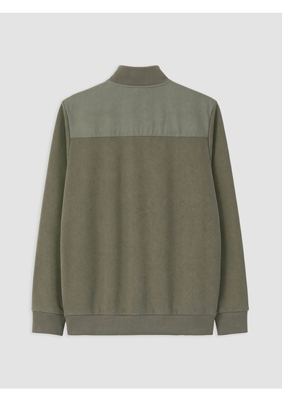 Lcwaıkıkı Classic Haki Dik Yaka Erkek Fermuarlı Sweatshirt