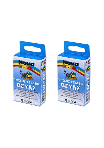 Tozsuz Beyaz Tebeşir 10lu Nc-4110 2 Kutu Çok Renkli