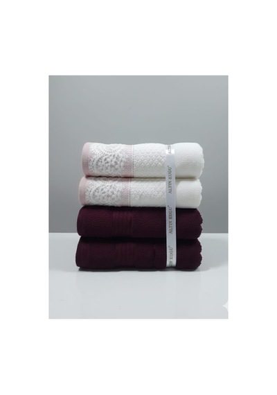 Evony Trendy Havlu- 4 Adet 50x90cm Mürdüm Pembe