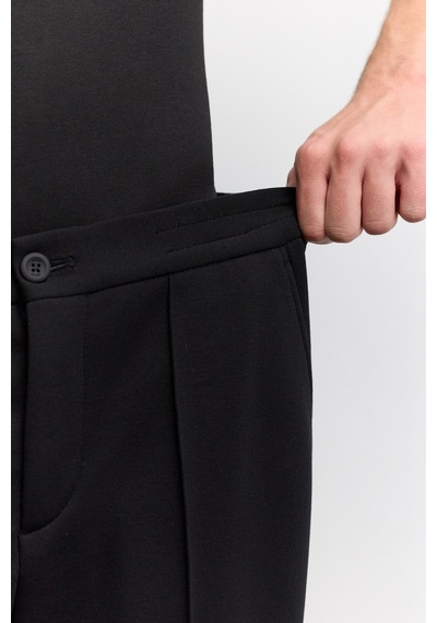 Avva Erkek Siyah Klasik Bel Viskon Karışımlı Interlok Relaxed Fit Pantolon A62y3009