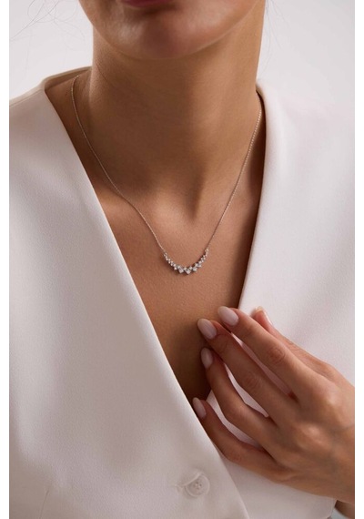 Beyaz Altın Kolye Trendy Form New T13974 Renkli