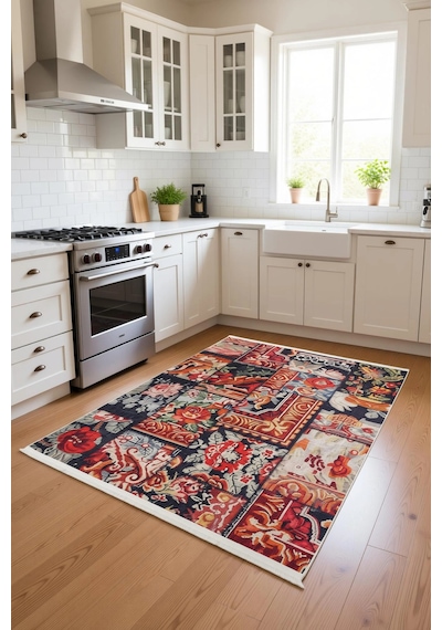 Blghome Dokuma Tabanlı Dijital Baskı Halı Blg3817 Renkli