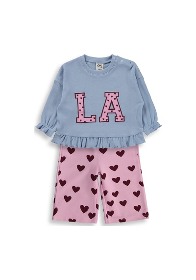 Civil Baby La Aplikeli 6-18 Ay Takım - Mavi Buz Mavi-pembe