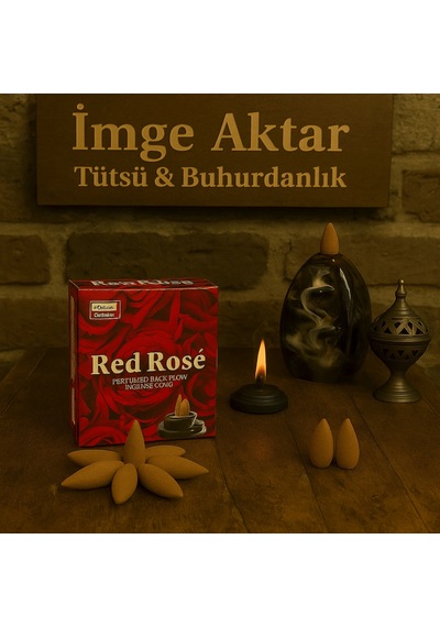 Darshan İncense Red Rose Geri Akış Tütsü 10 Adet Çok Renkli