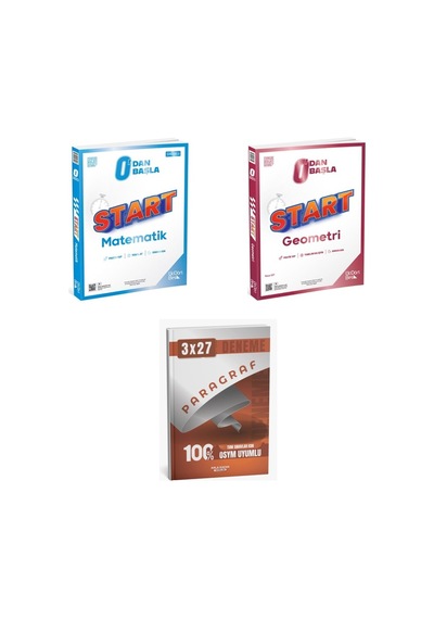 2027 2027 Üçdörtbeş Tyt Sıfırdan Başla Start Matematik + Geometri Soru + Anla Kazan Paragraf Deneme 3'lü Set
