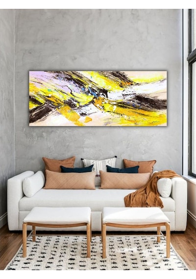 Yağlı Boya Tablo %100 El Yapımı 114cmx55cm Soyut