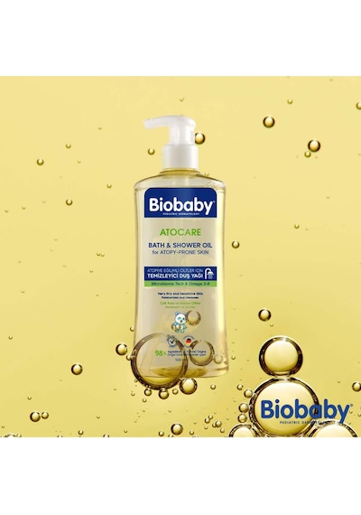 Biobaby Atocare Atopi Eğilimli Ciltler İçin Temizleyici Duş Yağı 500 Ml Seramid Prebiyotik Omega 3 - 6 Yulaf