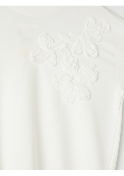 Lcw Comfort Beyaz Soft Touch Çiçek Aplikeli Bluz