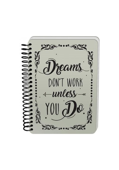 Deffter Raw Grey - Dream Sert Kapak 14x21 cm Çizgisiz 90 Sayfa Spiralli Defter
