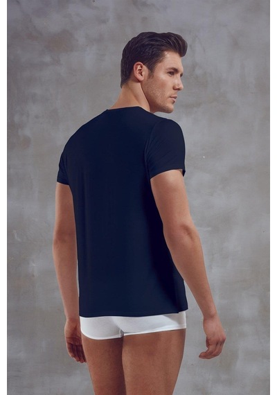 Doreanse Erkek Micromodal Bisiklet Yaka Kısa Kol T Shirt 2860 Lacivert 001
