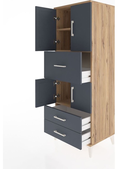Hyperion Dolap 3 Raflı 3 Çekmeceli 4 Kapaklı 60x44x163 Çam-an... Çam Hyperion Dolap 3 Raflı 3 Çekmeceli 4 Kapaklı 60x44x163 Çam-an... Çam
