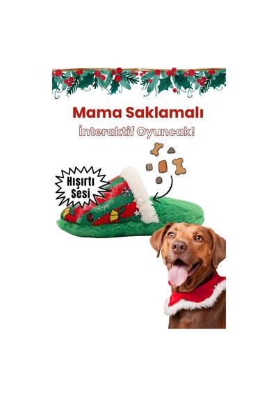 Havhav Peluş Terlik Mama Saklamalı Köpek Zeka Oyuncağı Sesli Köpek Oyuncağı