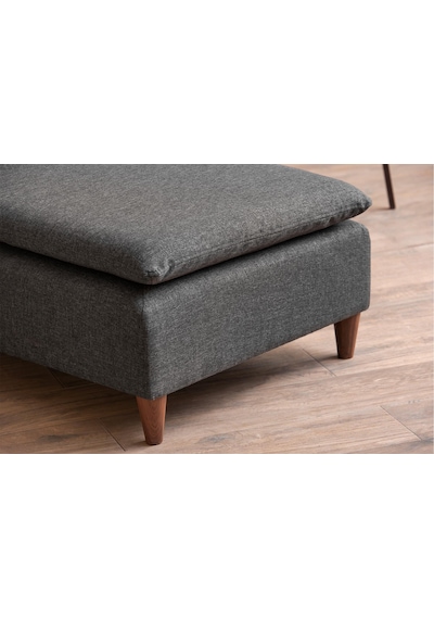 Lungo Modüler Daybed - Koyu Gri Keten Koyu Gri