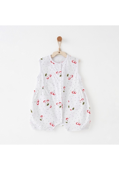 Andywawa Cherry Chatty Romper Kız Bebek Tulum Ekru Ac26681