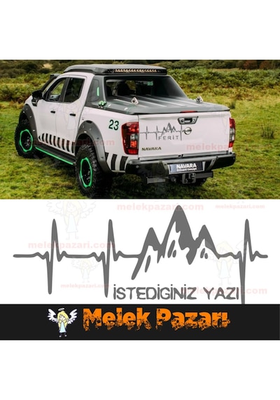 Nabız Atışı Dağ Istediğiniz Yazı Oto Sticker