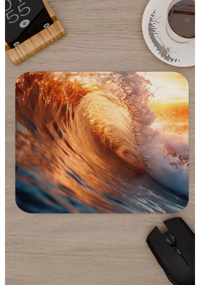 Dalgalar Kaymaz Dikişli Kauçuk Oyuncu Mousepad V1 - 22x18 Gaming Mouse Pad Fare Altlığı