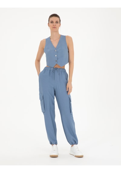 Pierre Cardin Kadın İndigo Pantolon Kanvas-chino 50284519-vr028 Indigo
