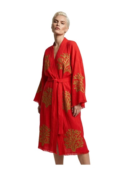 Brandsmiths Red Ethereal Coral Kimono Sarı