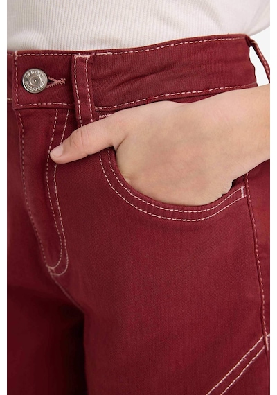 Defacto Kız Çocuk Wide Leg Geniş Paça Gabardin Pantolon G6902a826smbr169 Bordo-br169
