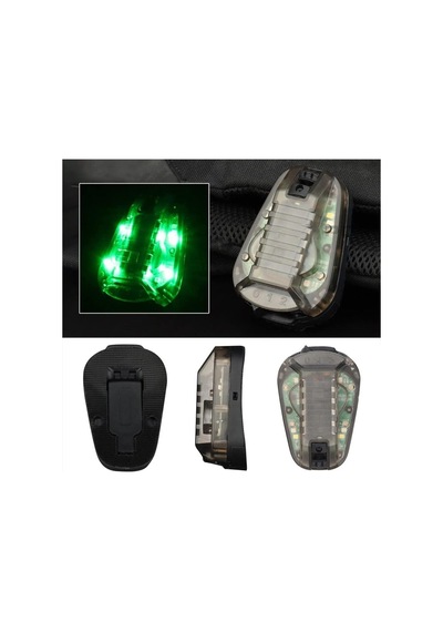 Taktik Kask Işığı, Tanıma Işığı, Taktiksel Ir Flaş, Led Klipsli Işıklar Yeşil