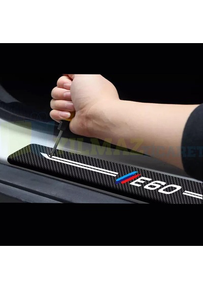 Bmw M E60 Logo Karbon Kapı Eşiği Etiket Oto Sticker 4 Parça