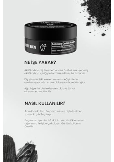 Luis Bien Aktif Karbon Diş Temizleme Tozu 50 Gr