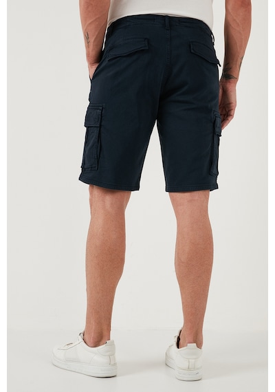 Buratti Streç Pamuklu Regular Fit Normal Bel Kargo Cepli Erkek Şort 4510S79Milan Indigo