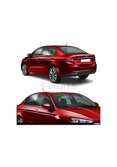 S-dizayn Fiat Egea Sd Krom Cam Çıtası 4 Prç. 2015 Üzeri Mat Krom A+ Kalite
